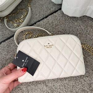 Kate Spade mini camera bag Carey Parchment Quilted Crossbody Bag